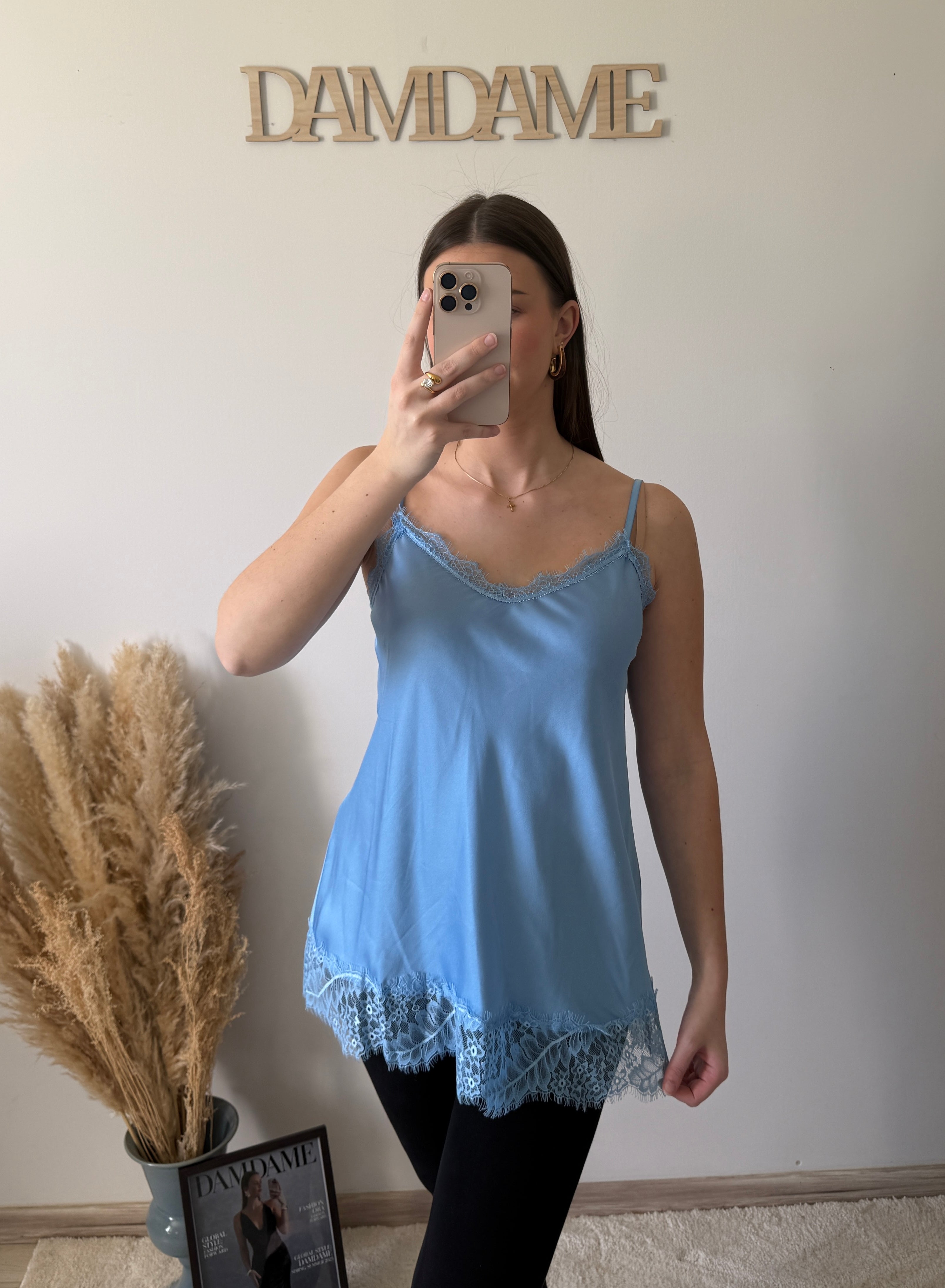 Top Satin Dentelle