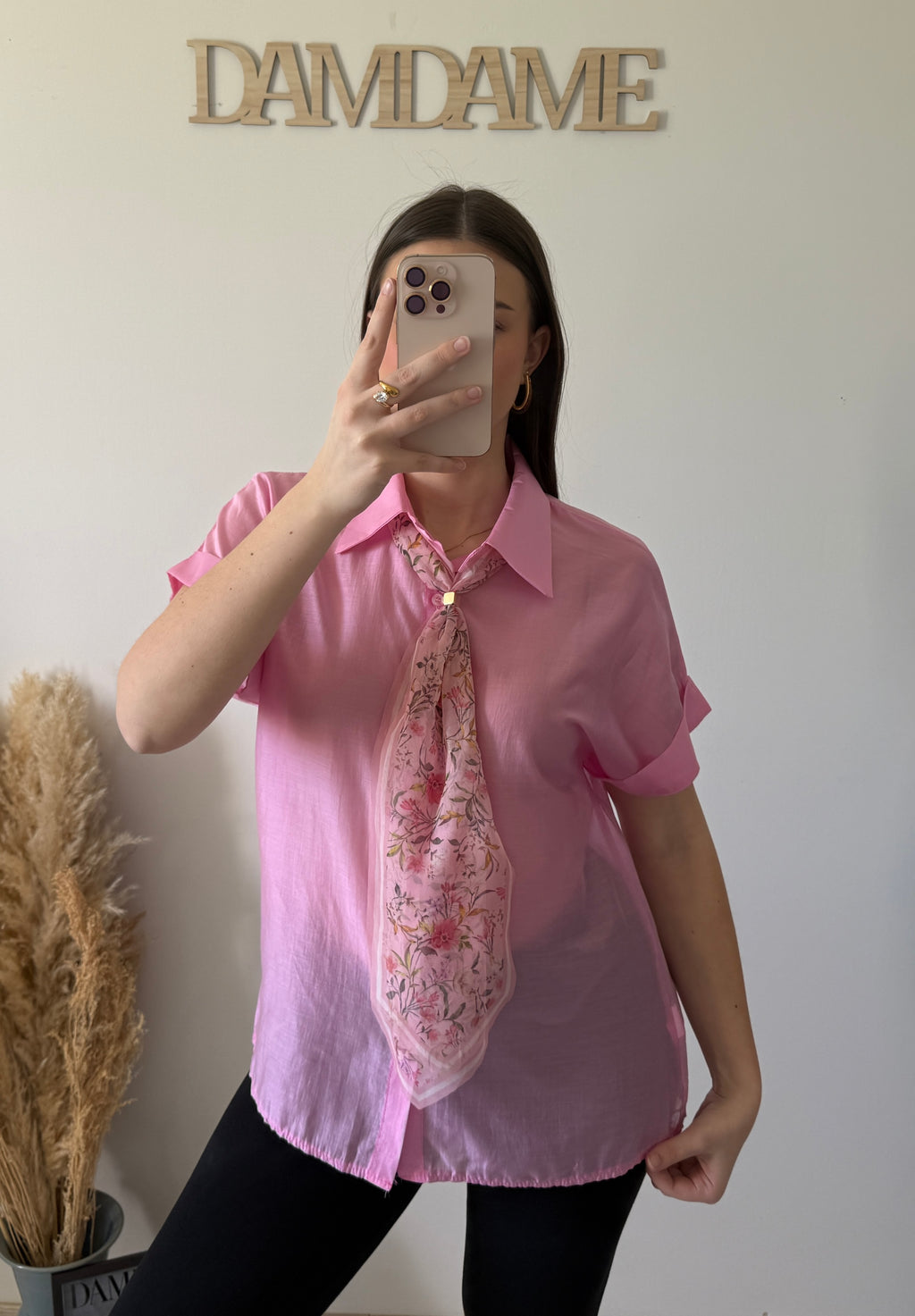 Chemise Cravate Rose