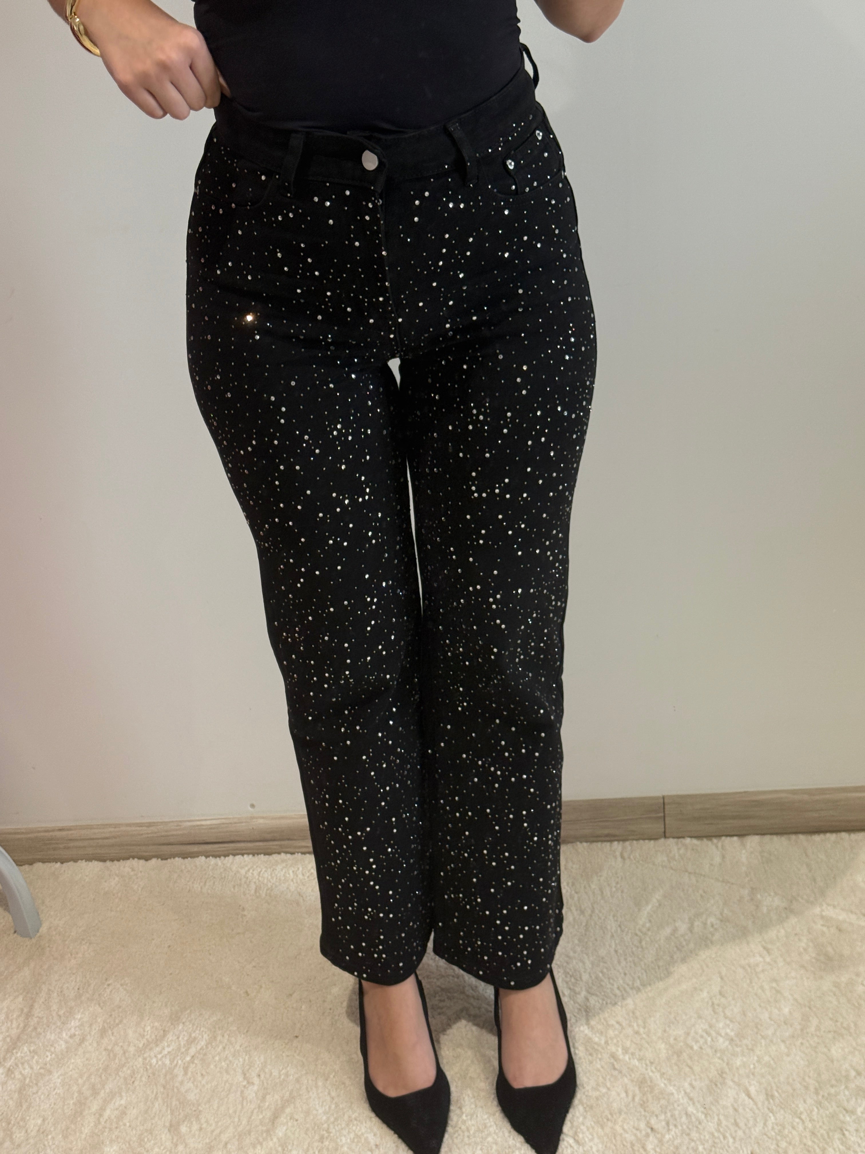 Jean noir à strass