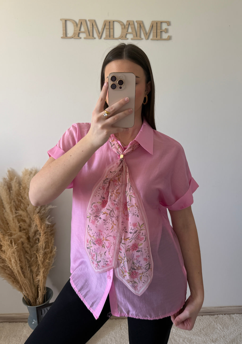 Chemise Cravate Rose