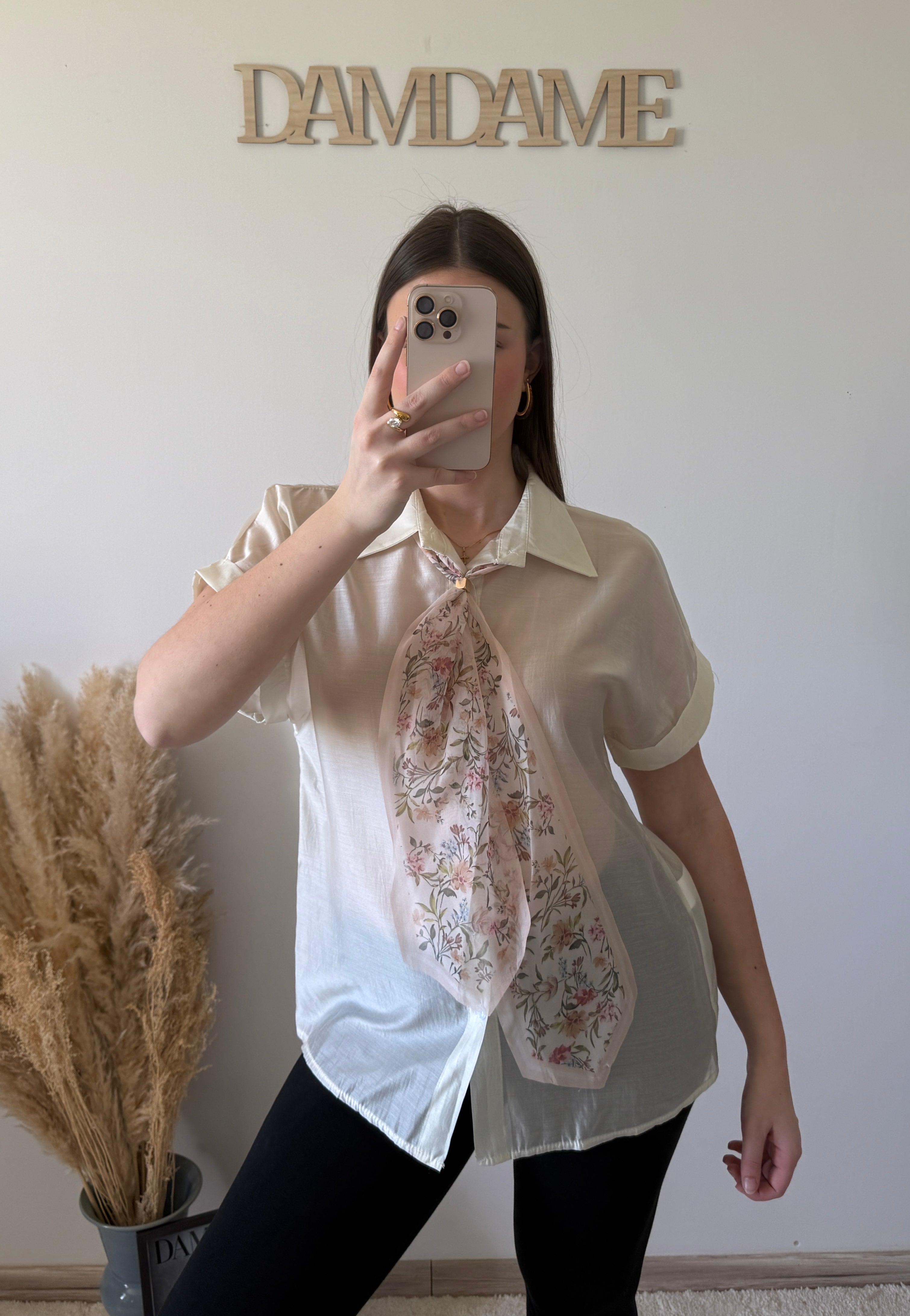 Chemise Cravate Beige
