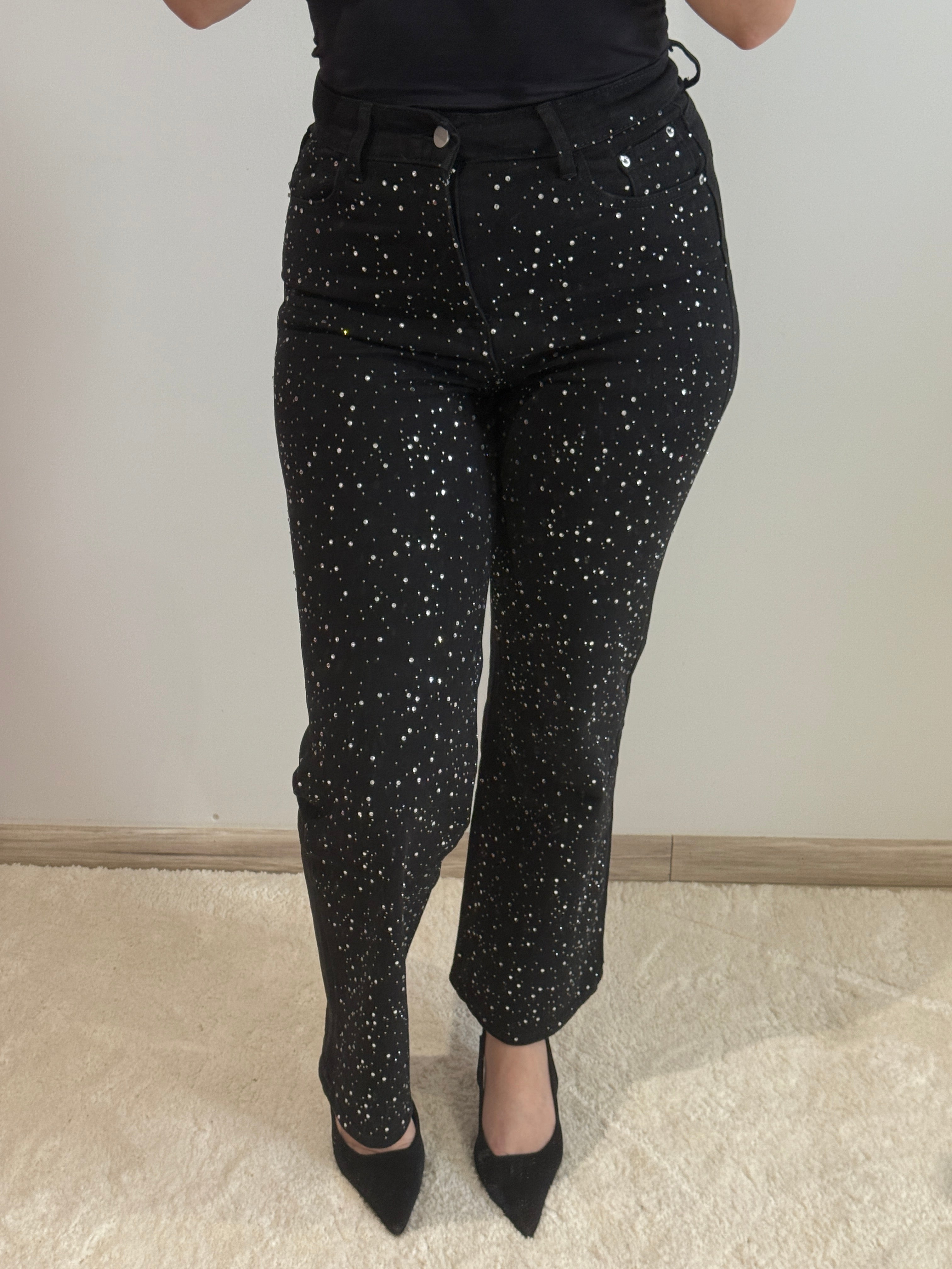 Jean noir à strass