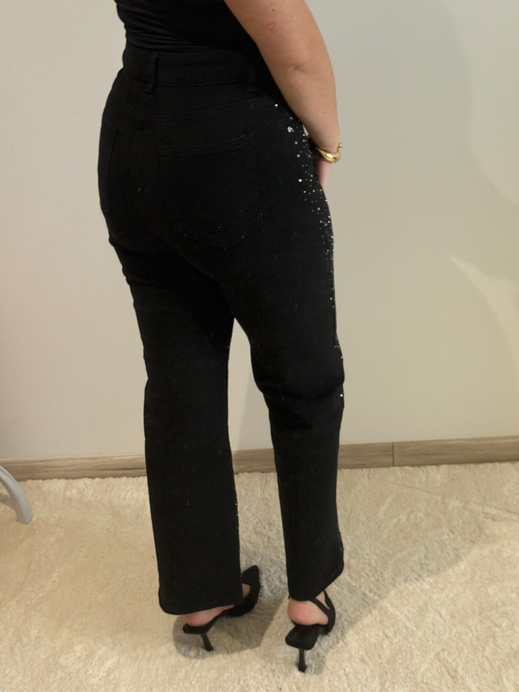 Jean noir à strass