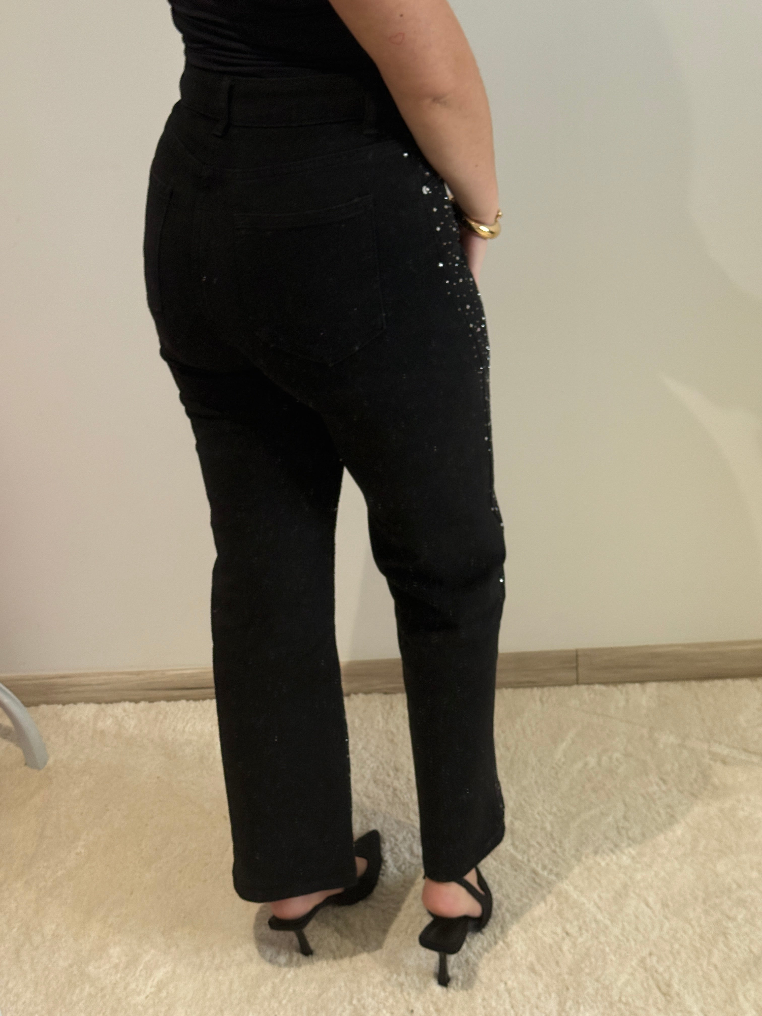 Jean noir à strass